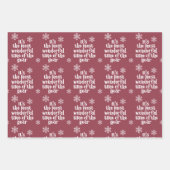 最も素晴らしいタイムウッドランド雪の結晶 ラッピングペーパーシート (正面)