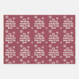 最も素晴らしいタイムウッドランド雪の結晶 ラッピングペーパーシート