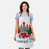 最も素晴らしいタイムエプロンヴィンテージレッドトラック エプロン (着用した状態)