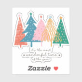 最も素晴らしいタイムクリスマスツリーホリデービニール シール (シート)