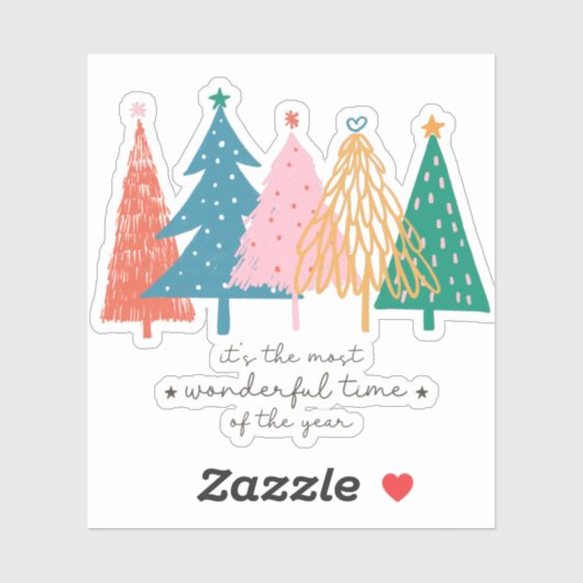 最も素晴らしいタイムクリスマスツリーホリデービニール シール (シート)