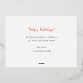 最も素晴らしいタイムクリスマスツリー金ゴールド 箔シーズンカード (裏面)