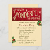 最も素晴らしいタイムクリスマスパーティー 招待状 (正面/裏面)
