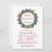 最も素晴らしいタイムクリスマスリースパーティー 招待状 (正面)