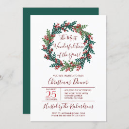 最も素晴らしいタイムクリスマスリースパーティー 招待状