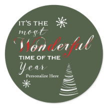 最も素晴らしいタイムグリーンレッドカードホリデーステッカー