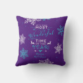 最も素晴らしいタイムパープルターコイズクリスマス クッション (裏面)