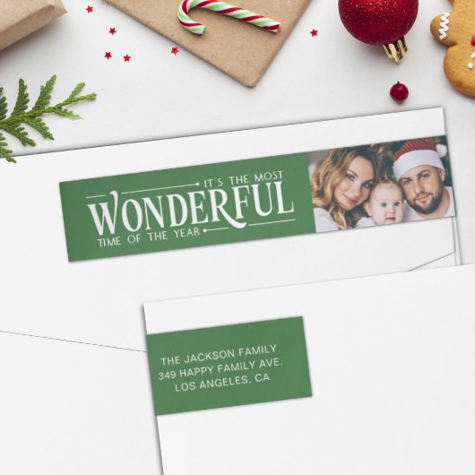 最も素晴らしいタイムフォトグリーン差出人住所 ラップアラウンドラベル