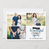 最も素晴らしいタイムブルーホリデー写真コラージュ カード (正面)