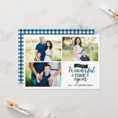 最も素晴らしいタイムブルーホリデー写真コラージュ カード (正面/裏面インサイチュ)