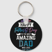 最も素晴らしいパパへの父の幸せな日 キーホルダー (正面)