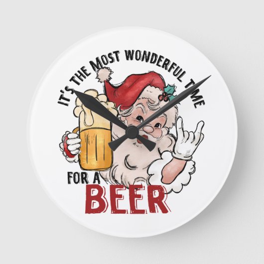 最も素晴らしいビールの時間 ラウンド壁時計 (正面)