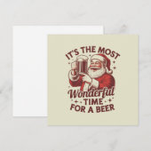 最も素晴らしいビールを飲む時期 サンタ Xmas シーズンカード (正面/裏面)