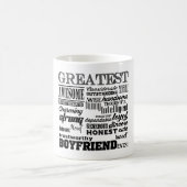 最も素晴らしいボーイフレンドの甘い名前入り コーヒーマグカップ (中央)