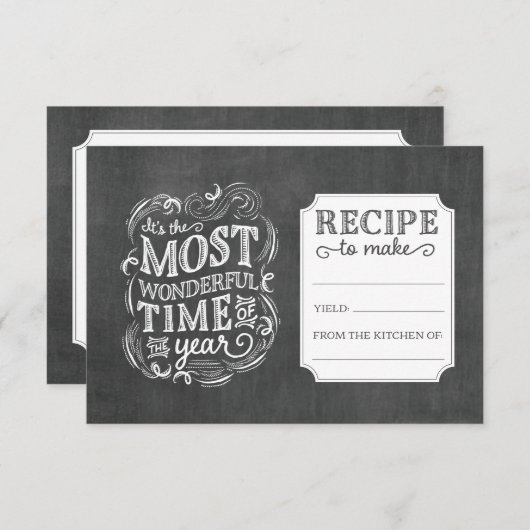 最も素晴らしいヴィンテージシャルボードレシピカード (正面/裏面)