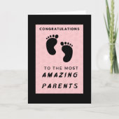 最も素晴らしい両親へおめでとう – ピンク カード (正面)