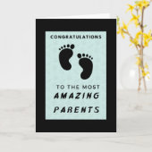 最も素晴らしい両親へおめでとう – 青 カード (黄色い花)