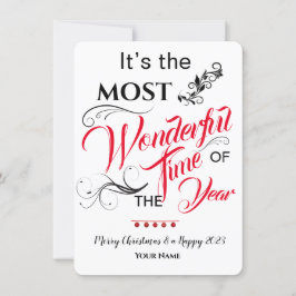 最も素晴らしい時間のクリスマスグリーティングカード サンキューカード