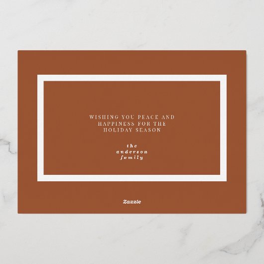 最も素晴らしい時間のクリスマス数々の写真の発表 箔シーズンカード (裏面)