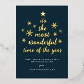 最も素晴らしい時間のブルー金ゴールドビジネス 箔シーズンカード (正面)