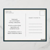 最も素晴らしい時間のブルー金ゴールドビジネス 箔シーズンポストカード (裏面)