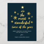 最も素晴らしい時間のブルー金ゴールドビジネス 箔シーズンポストカード (正面)