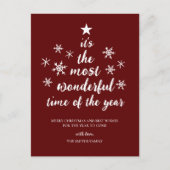 最も素晴らしい時間の年の赤いスクリプト非写真 シーズンポストカード (正面)
