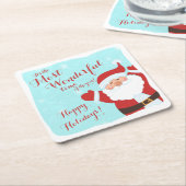 最も素晴らしい時間の漫画サンタクリスマス スクエアペーパーコースター (アングル)