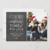 最も素晴らしい時間の素朴黒板の写真 シーズンカード (正面)