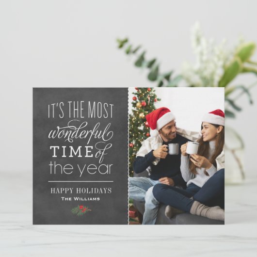 最も素晴らしい時間の素朴黒板の写真 シーズンカード (スタンド正面)