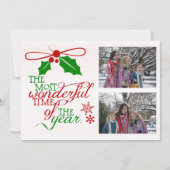 最も素晴らしい時間クリスマスホリデーフォトカード シーズンカード (正面)