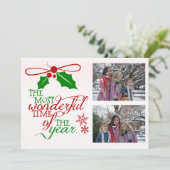 最も素晴らしい時間クリスマスホリデーフォトカード シーズンカード (スタンド正面)