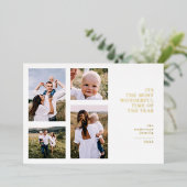 最も素晴らしい時間クリスマス数々の写真ホイルホ 箔シーズンカード (立ち正面)