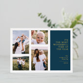 最も素晴らしい時間クリスマス数々の写真ホイルホ 箔シーズンカード (立ち正面)