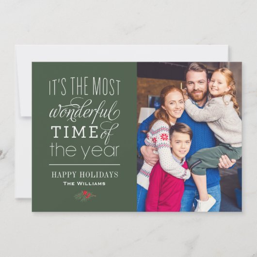最も素晴らしい時間ダークグリーンの写真 シーズンカード (正面)