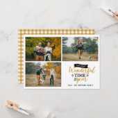 最も素晴らしい時間マスタード休日の写真コラージュ カード (正面/裏面インサイチュ)