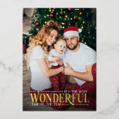 最も素晴らしい時間2写真おもしろいクリスマス 箔シーズンカード (正面)