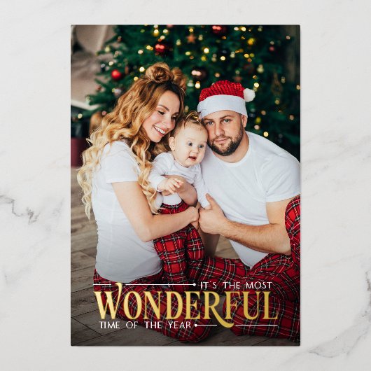 最も素晴らしい時間2写真おもしろいクリスマス 箔シーズンカード (正面)