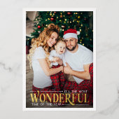 最も素晴らしい時間2写真おもしろいクリスマス 箔シーズンカード (正面)