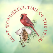 最も素晴らしい時間、赤い(鳥)ショウジョウコウカンチョウクリスマス ウィンドウサイン (シート3)