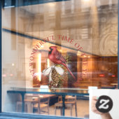 最も素晴らしい時間、赤い(鳥)ショウジョウコウカンチョウクリスマス ウィンドウサイン (カフェ窓)