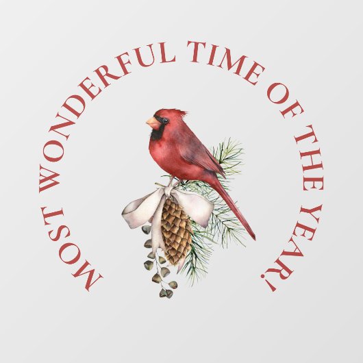 最も素晴らしい時間、赤い（鳥）ショウジョウコウカンチョウクリスマス ウィンドウサイン (シート)