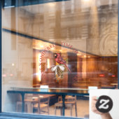 最も素晴らしい時間、赤い(鳥)ショウジョウコウカンチョウクリスマス ウィンドウサイン (カフェ窓)