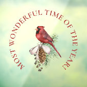 最も素晴らしい時間、赤い(鳥)ショウジョウコウカンチョウクリスマス ウィンドウサイン (シート3)