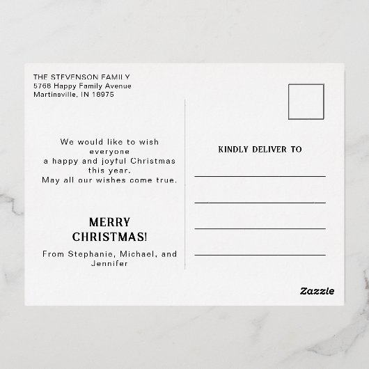 最も素晴らしい時間kid写真おもしろいクリスマス 箔シーズンポストカード (裏面)