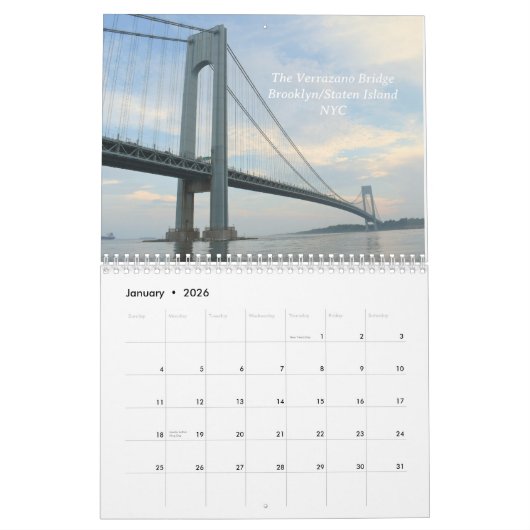 最も素晴らしい橋のウォールカレンダー カレンダー (1月 2026)