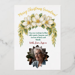 最も素晴らしい祖母への聖降誕祭のお祝い 箔シーズンカード