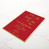 最も素晴らしい1年で いつでも 誕生日 箔招待状 (回転した状態)