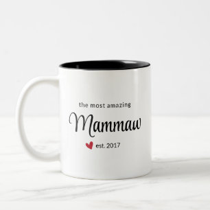 最も素晴らしいMammaw Est Date写真ギフト ツートーンマグカップ