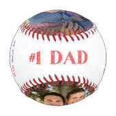 最も素晴らしパパの口ひげ写真父の日 野球ボール (正面)